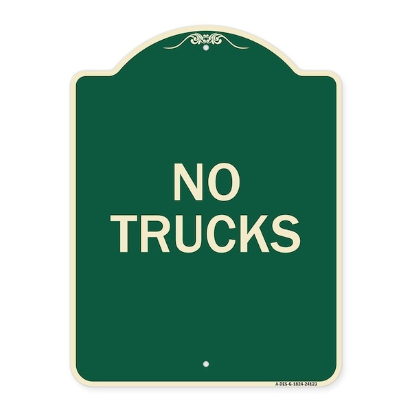 Signmission Designer Series Driveway No Trucks, Green & Tan Heavy-Gauge Aluminum Sign, 24" x 18", G-1824-24123 A-DES-G-1824-24123 - main